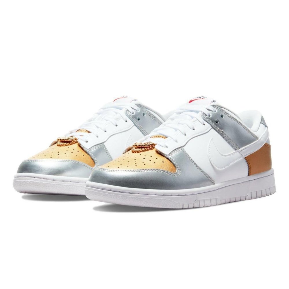 Nike Dunk Low SE Women's Sneaker Shoe Limited Training Metallic DH4403-700 - Picture 2 of 14